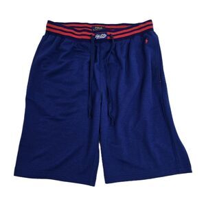 Polo Ralph Lauren Shorts Mens Large Blue Red Stripe Lounge Athletic Drawstring